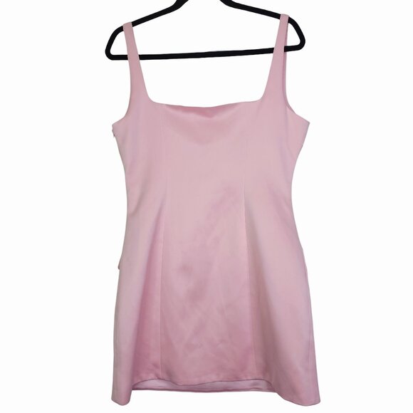 House of CB Cosette Mini Dress Rose Shadow Satin Sleeveless Size L - Picture 7 of 11